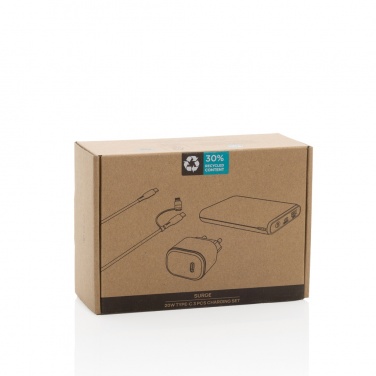 Logo trade reklaamkingitused foto: Surge RCS taaskasutatud PET 20W tüüpi C 3 tk laadimiskomplekt