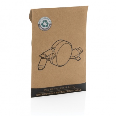 Logo trade reklaamkingitused foto: RCS taaskasutatud plastist Ontario 6-in-1 sissetõmmatav kaabel