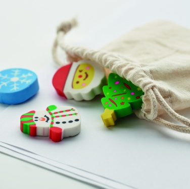 Logo trade ärikingi pilt: Komplektis 4 jõuluteemalist kustukummi