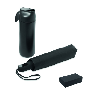 Logotrade firmakingituse foto: HITHERE kinkekomplekt termospudeli ja vihmavarjuga