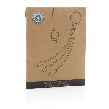 Logo trade mainoslahjat tuotekuva: RCS Ontario 6-in-1 latauskaapeli kierrätetystä muovista