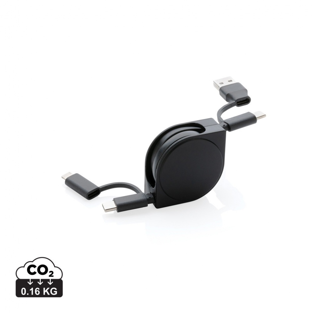 Logo trade liikelahjat mainoslahjat kuva: RCS 6-in-1 kaapeli kierrätetystä muovista ja TPE:stä