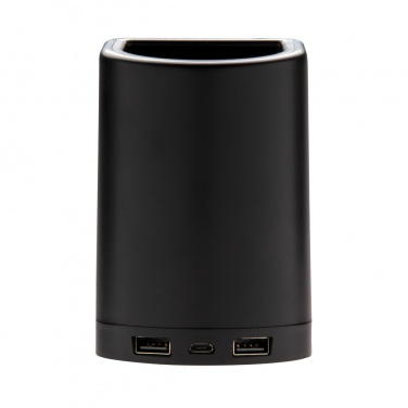 Logotrade mainoslahja tuotekuva: Light up logo 5W langaton laturi ja kynäteline