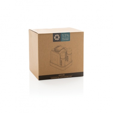 Logo trade mainoslahja ja liikelahja tuotekuva: Singvibe RCS karaokesarja tuplamikrofonilla kierrätysmuovia