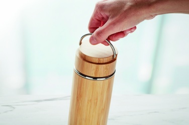 Logo trade mainostuotet tuotekuva: Bambu termospullo 400 ml TAMPERE