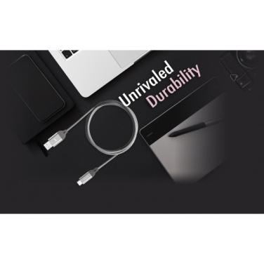 Logo trade mainostuotet tuotekuva: Nailoninen tiedonsiirtokaapeli LK30 Type - C Quick Charge 3.0