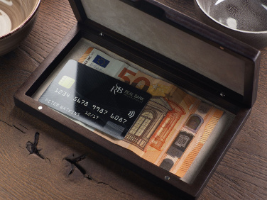 Logo trade liikelahja kuva: Puinen setelilaatikko 1816121