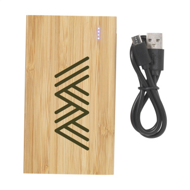 Logo trade mainostuotet tuotekuva: Bamboo 4000 Powerbank ulkoinen laturi
