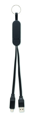 Logo trade liikelahja mainoslahja tuotekuva: 60 W kaapeli-avaimenperä kierrätettyä ABS-muovia