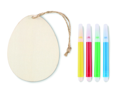 Logotrade mainoslahja tuotekuva: Puinen munamaalaussetti