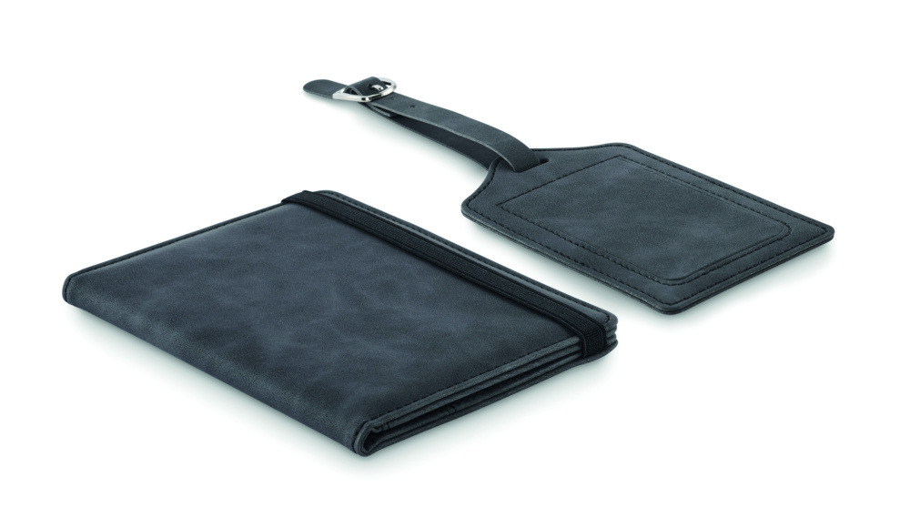 Logotrade mainostuotet kuva: Passinkannet ja matkalaukku tagi