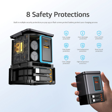 Logo trade liikelahjat tuotekuva: Urban Vitamin Sacramento 105WGAN -laturi, kaapelit