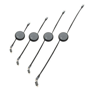 Logotrade mainoslahja ja liikelahja kuva: Terra RCS 240W kierrätysalumiini 2 in 1 vetokaapeli