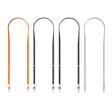 Logotrade mainoslahja tuotekuva: Nivo RCS-kierrätetty PET crossbody-kaulanauha