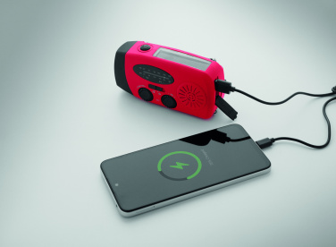 Logo trade liikelahja mainoslahja tuotekuva: Radio SOS LED-taskulampulla