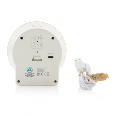 Logotrade Ideja dāvanas foto: Utah RCS rplastmasas un bambusa LCD galda pulkstenis