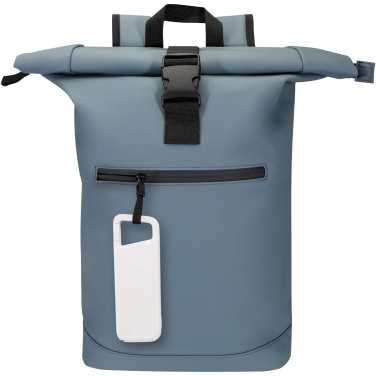 Logotrade dāvanas foto: Alkes 5000 mAh 12W ūdensizturīgs pārnēsājamais akumulators no pārstrādātas plastmasas ar karabīni