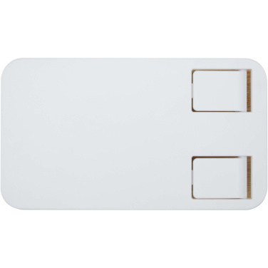 Logotrade logo dāvanas foto: Alfirk pārstrādātas plastmasas saliekams galda telefona statīvs ar bambusa detaļām