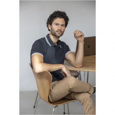 Логотрейд pекламные подарки картинка: Amarago Мужское поло с коротким рукавом и контрастной отделкой