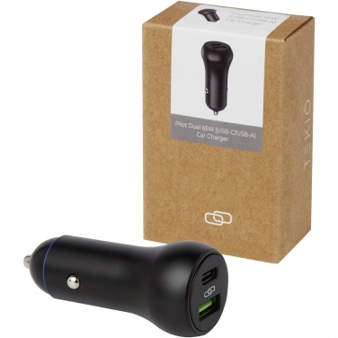 Логотрейд бизнес-подарки картинка: Pilot Автомобильное зарядное устройство с двумя разъемами USB-C/USB-а 55Вт