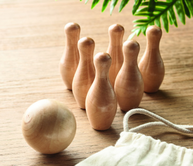 Лого трейд бизнес-подарки фото: Mini pine wood bowling set