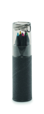 Лого трейд бизнес-подарки фото: 6 black colouring pencils
