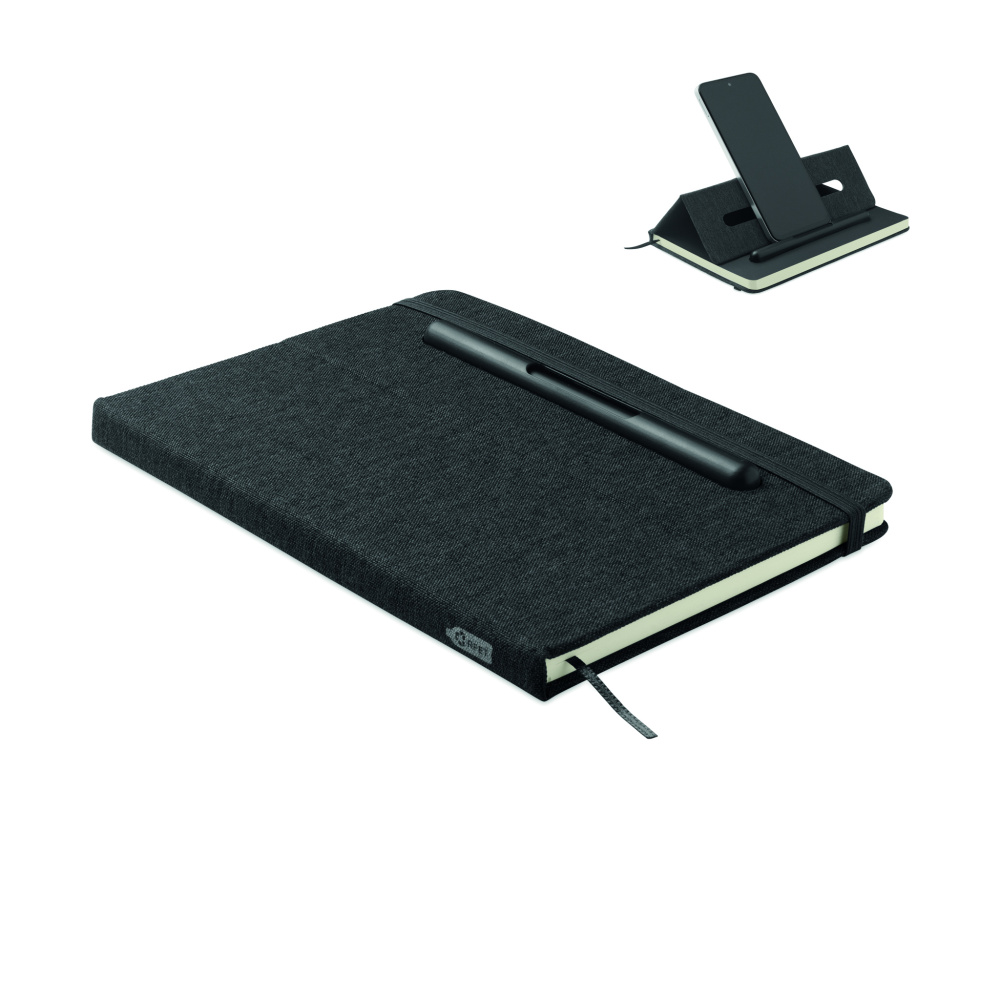 Логотрейд pекламные cувениры картинка: A5 notebook with phone holder