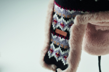 Логотрейд pекламные подарки картинка: Knitted beanie with ear flap