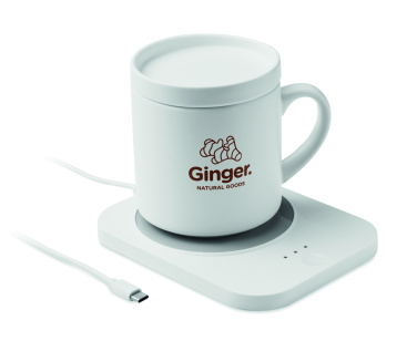 Логотрейд pекламные подарки картинка: Wireless charger mug warmer set