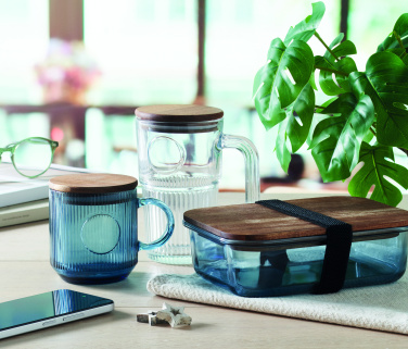 Логотрейд бизнес-подарки картинка: Ribbed glass mug 300ml