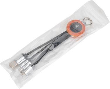 Логотрейд pекламные подарки картинка: Кабель 4-в-1 со светящимся логотипом в деревянном корпусе