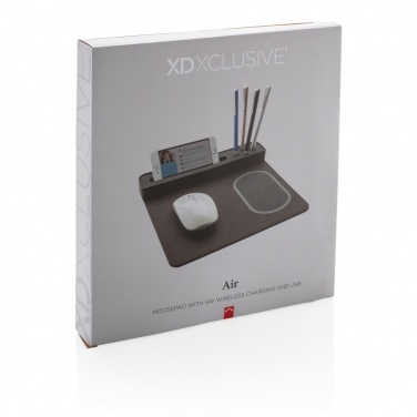 Logotrade profilprodukter bild: Air musmatta med 5W trådlös laddning och USB