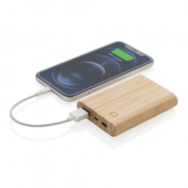 Logotrade profilprodukter bild: 5.000 mAh powerbank i bambu