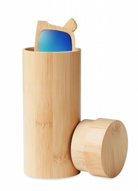 Logotrade reklamprodukter bild: Solglasögon och fodral i bambu KEILA