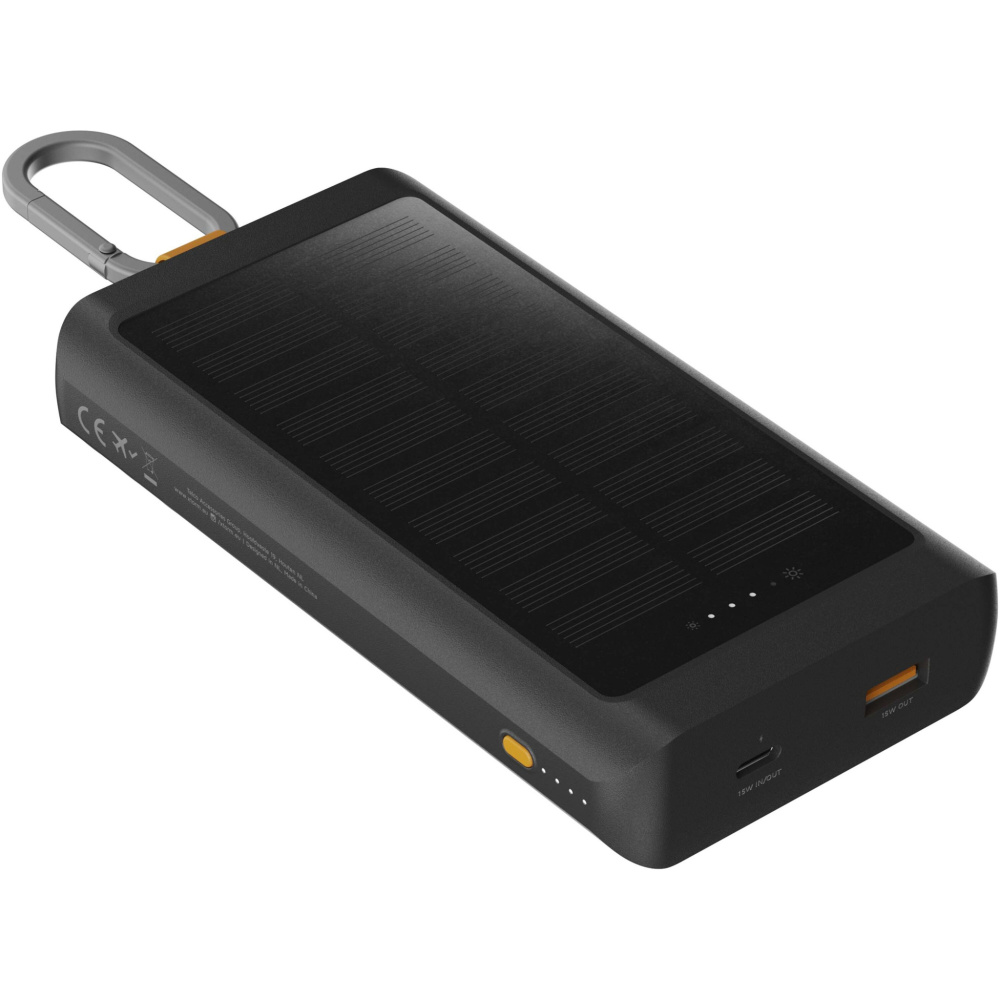 Logotrade profilprodukter bild: Xtorm XG2S101 Go2 10 000 mAh 15 W solcellsdriven powerbank med belysning